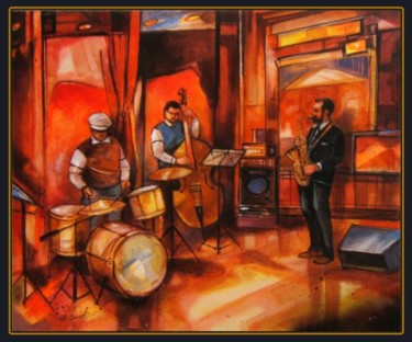 Peinture intitulée "jazz" par Christophe Cassel, Œuvre d'art originale, Huile