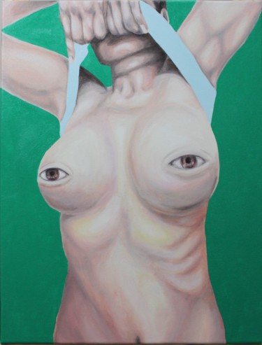 Painting titled "Mulher pálida (Pale…" by Cassia Naomi, Original Artwork, Oil