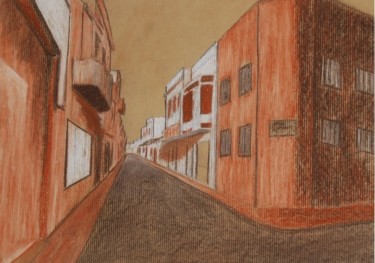 Painting titled "RUA 2" by Cassiano Lima, Original Artwork, Pastel Mounted on Cardboard