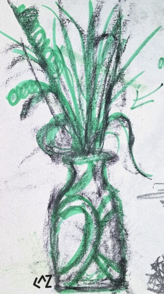 Zeichnungen mit dem Titel "Sharpe Plant" von Cassie Burgan, Original-Kunstwerk, Graphit