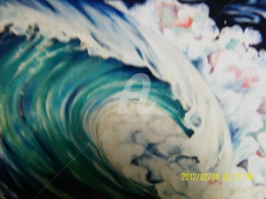 Peinture intitulée "La vague" par Cassio-Galet, Œuvre d'art originale, Huile