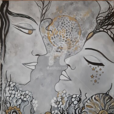 Painting titled "you and I" by Cassio-Galet, Original Artwork, Acrylic