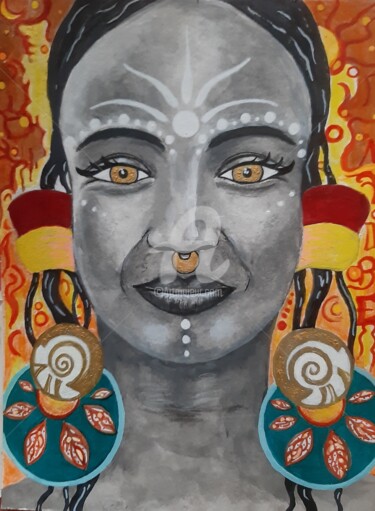 Drawing titled "Sathipatana" by Cassio-Galet, Original Artwork, Acrylic Mounted on Other rigid panel