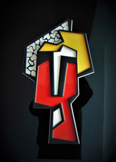 Sculpture titled "TWIN SISTER (1)" by Carlos Castanedo, Original Artwork, Resin Mounted on Wood Panel