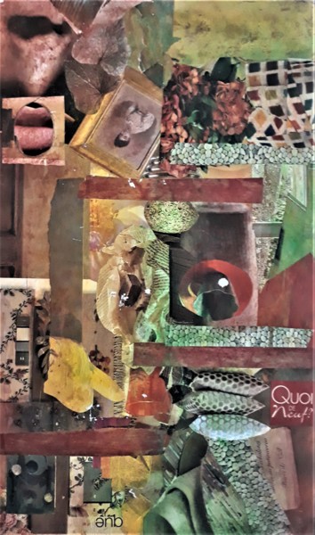 Collages titulada "Quoi de Neuf?" por Marta Castellanos, Obra de arte original, Collages