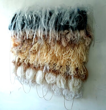 Textile Art με τίτλο "Sur La Plage Ensole…" από Marta Castellanos, Αυθεντικά έργα τέχνης, Υφαντικές ίνες