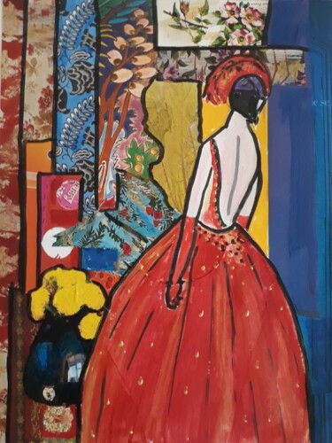 Colagens intitulada "Madame at Home" por Marta Castellanos, Obras de arte originais, Colagens