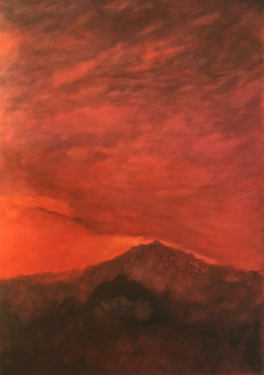 Peinture intitulée "Ciel rouge" par Jeanie Castelli, Œuvre d'art originale, Acrylique