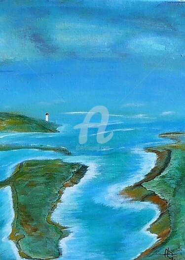 Painting titled "Le phare.jpg" by Thierry Castillon Du Perron, Original Artwork, Acrylic