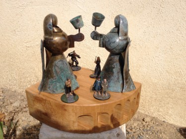 Sculpture intitulée "LA COUR" par Castor, Œuvre d'art originale
