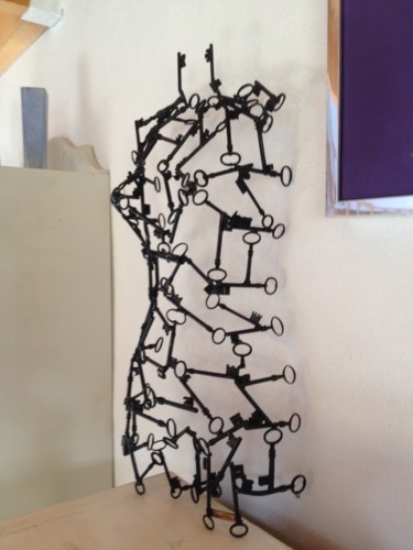 Sculpture titled "buste" by Castor, Original Artwork, Metals