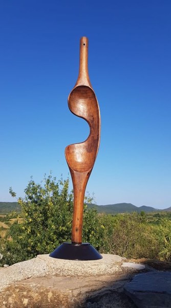 Escultura intitulada "La langue de bois" por Castor, Obras de arte originais, Madeira