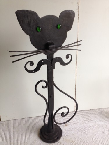 Sculpture intitulée "le-chat." par Castor, Œuvre d'art originale