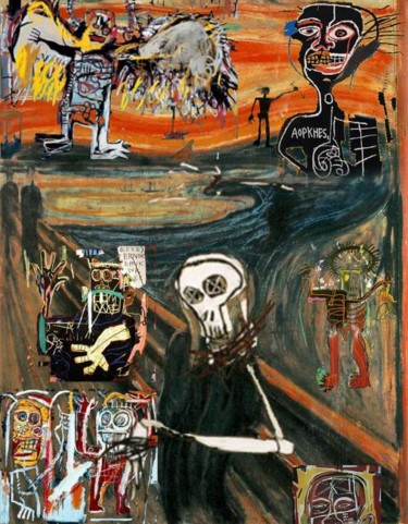 Peinture intitulée "Munch-Basquiat" par Nicolas Castus Decressac, Œuvre d'art originale