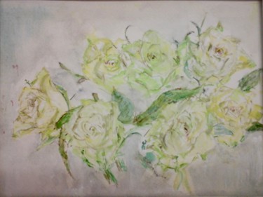Peinture intitulée "Tapis de roses roma…" par Catherine Claude, Œuvre d'art originale