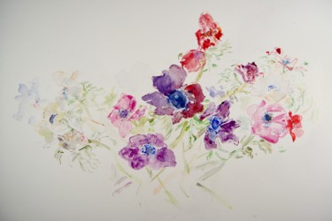 Painting titled "Envol" by Catherine Claude, Original Artwork, Watercolor