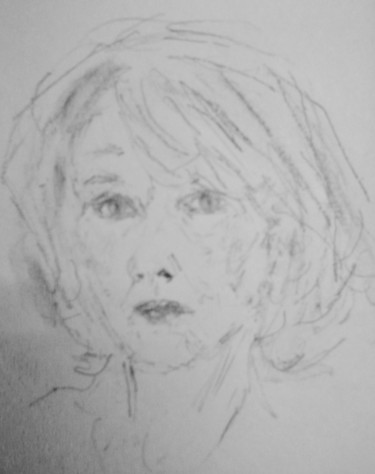 Dessin intitulée "Portrait de femme" par Catherine Claude, Œuvre d'art originale, Crayon