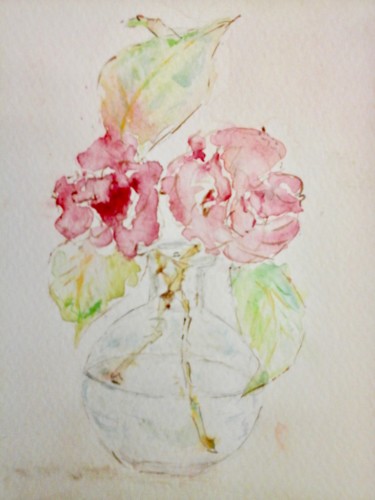 Malarstwo zatytułowany „Bouquet charmant” autorstwa Catherine Claude, Oryginalna praca, Akwarela