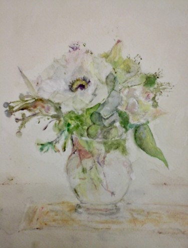 Peinture intitulée "petit bouquet de ma…" par Catherine Claude, Œuvre d'art originale, Aquarelle