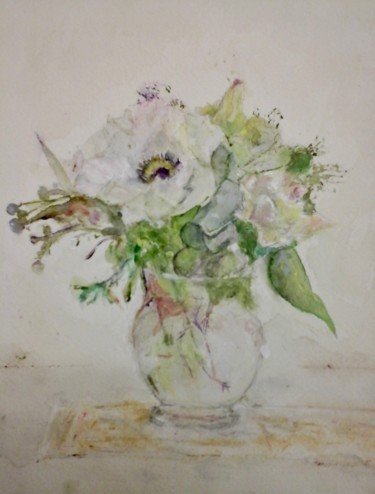 Painting titled "petit bouquet de ma…" by Catherine Claude, Original Artwork, Watercolor