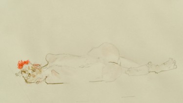 Drawing titled "Fragilité" by Catherine Claude, Original Artwork, Pencil