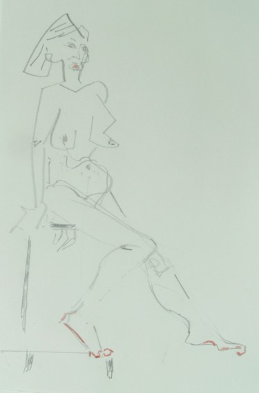 Drawing titled "Virago" by Catherine Claude, Original Artwork, Pencil
