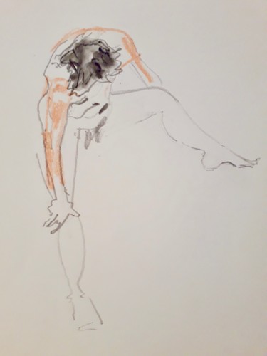Disegno intitolato "chevelure ébouriffée" da Catherine Claude, Opera d'arte originale, Matita