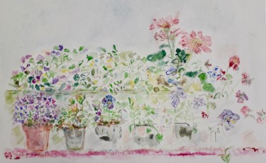 Peinture intitulée "Bientôt le printemps" par Catherine Claude, Œuvre d'art originale, Aquarelle