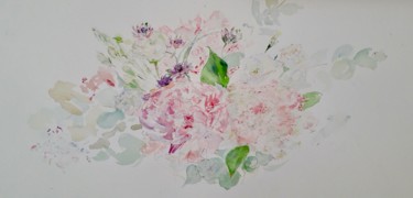 Peinture intitulée "Quelques fleurs du…" par Catherine Claude, Œuvre d'art originale, Aquarelle