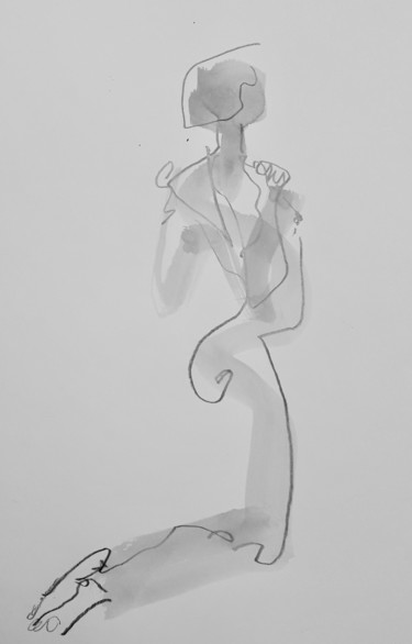 Dessin intitulée ""viva la pepa"" par Catherine Claude, Œuvre d'art originale, Crayon