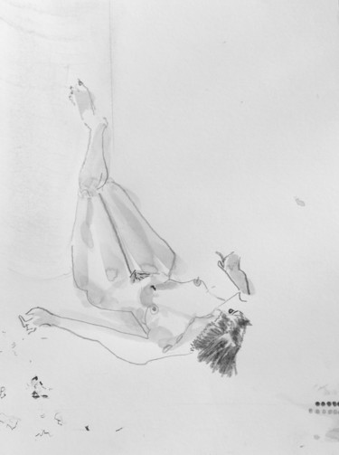 Drawing titled "Détente" by Catherine Claude, Original Artwork, Pencil