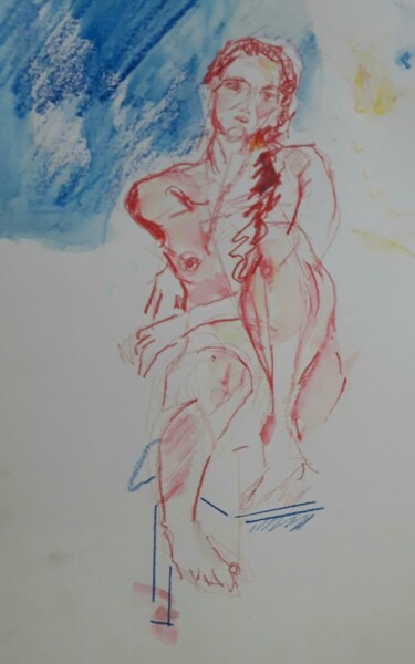 Dessin intitulée ""Rêverie"" par Catherine Claude, Œuvre d'art originale, Crayon