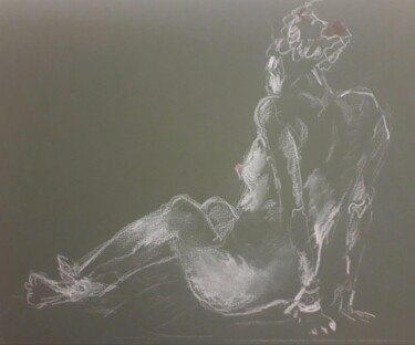 Dessin intitulée "Jeune fille au turb…" par Catherine Claude, Œuvre d'art originale, Crayon
