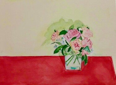 Painting titled "Tout petit bouquet" by Catherine Claude, Original Artwork, Watercolor Mounted on artwork_cat.