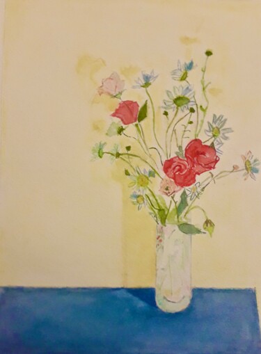 Pittura intitolato "Petit bouquet de ma…" da Catherine Claude, Opera d'arte originale, Acquarello