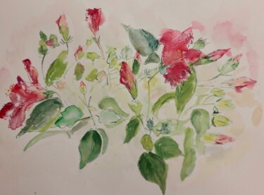 Peinture intitulée "Bouquet de fleurs d…" par Catherine Claude, Œuvre d'art originale, Aquarelle Monté sur artwork_cat.