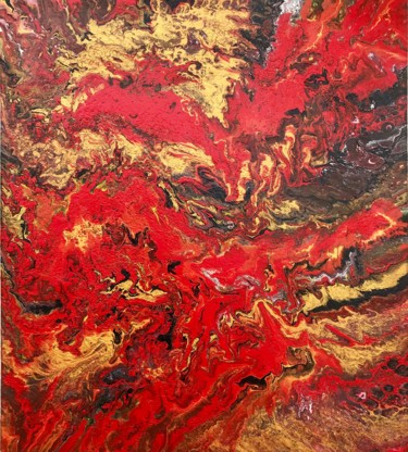 Peinture intitulée "Magma" par Cat’J, Œuvre d'art originale, Acrylique