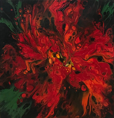 Painting titled "Hibiscus" by Cat’J, Original Artwork, Acrylic