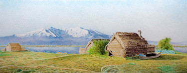 Peinture intitulée "Houses of fishermen…" par Peindre En Catalogne, Œuvre d'art originale, Huile