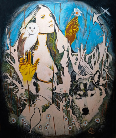 Malerei mit dem Titel "La Dea Madre" von Cataldo Motolese, Original-Kunstwerk, Acryl