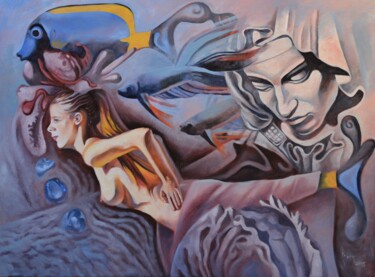 Картина под названием "SOMEWHERE UNDERWATER" - Cătălin Alexandru Chifan, Подлинное произведение искусства, Масло