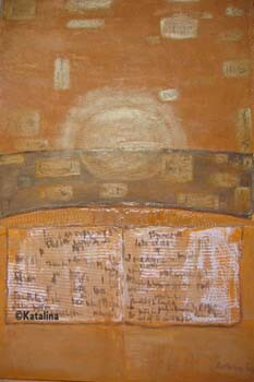 Painting titled "WORDS IN THE DESERT" by Catalina Proano, Original Artwork