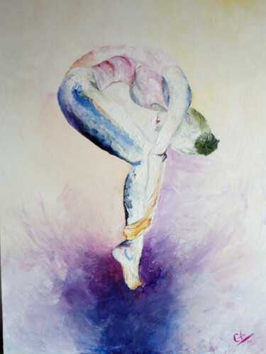 Painting titled "Dancer" by Catalina, Original Artwork, Oil Mounted on Wood Panel