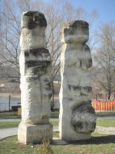 Sculpture titled "Barbarians" by Catalin Geana, Original Artwork, Stone