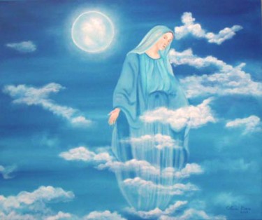 Pintura intitulada "Nossa Senhora" por Catarina Ribeiro, Obras de arte originais