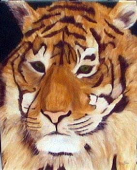 Painting titled "Tigre" by Catarina Ribeiro, Original Artwork