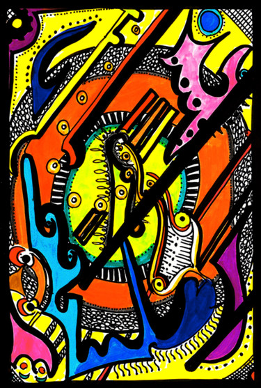Desenho intitulada "couleur d"astres" por Catb, Obras de arte originais, Tinta