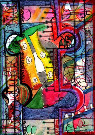 Peinture intitulée "le-cri-du-ric" par Catb, Œuvre d'art originale, Pastel