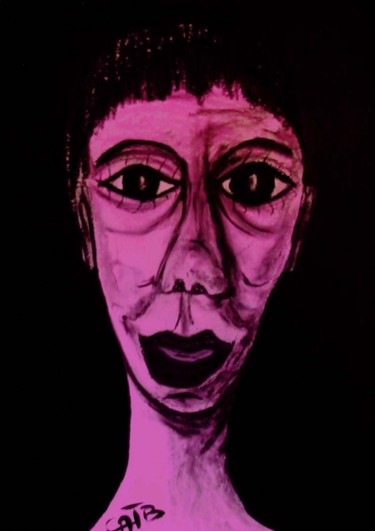 Peinture intitulée "Femme rose" par Catb, Œuvre d'art originale, Pastel
