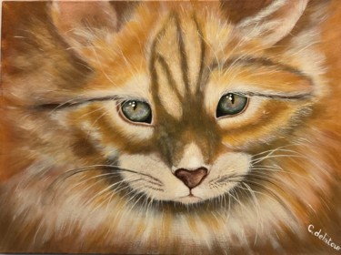 Painting titled "CARAMEL" by Catherine Delatour, Original Artwork, Acrylic